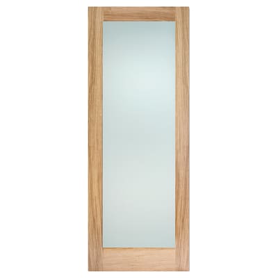 LPD Pattern 10 1 Light Frosted Glazed Unfinished Solid Internal Door - 2040 x 826 x 40mm - Oak