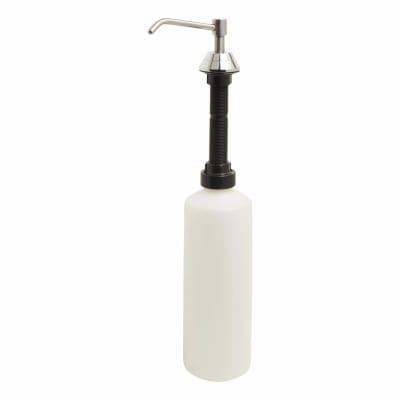 Dolphin Contract Vanity Soap Dispenser and Bottle - 420 x 82.5 x 100mm - Satin Stainless Steel