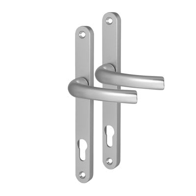 Hoppe Tokyo 1710RH/3633N uPVC Multipoint Door Handle - Long Plate - 92mm c/c - Silver