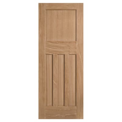 LPD DX 30's 4 Panel Unfinished Solid Internal Fire Door - 2040 x 726 x 44mm - Oak