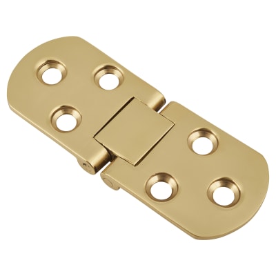Counter Flap Cabinet Hinge - 80 x 30 x 2.5mm - Polished Brass - Pair