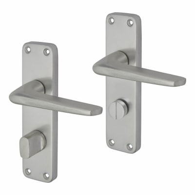 Touchpoint Lynx Bathroom Door Handle - 154 x 40mm - Satin Aluminium
