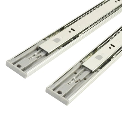 Klug 45.5mm Ball Bearing Push To Open Drawer Runner - Double Extension - 550mm Length - 25kg - Zinc