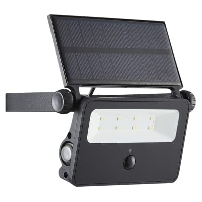 Forum Zink 2W LED Solar Powered Security Floodlight with PIR - 6000K Daylight - Black