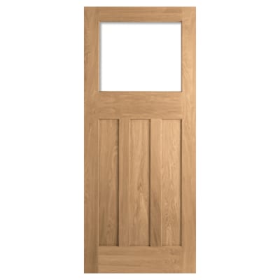 LPD DX 30's 4 Panel Unglazed Unfinished Solid Internal Door - 1981 x 838 x 35mm - Oak