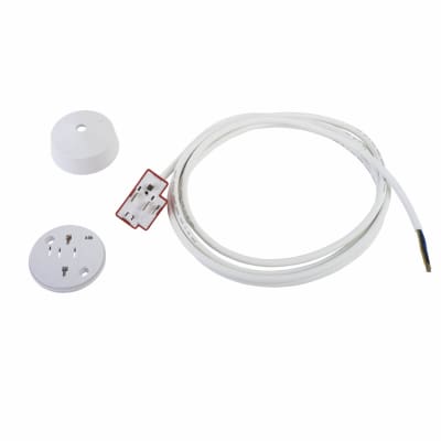 Hager Klik 6a 4 Pin Plug In Ceiling Rose With 3000mm Lead White