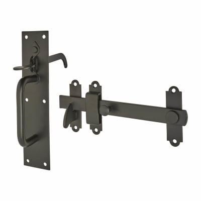 BLACK ANTIQUE IRON SUFFOLK THUMB LATCH Door Gate Catch External Handle 200mm