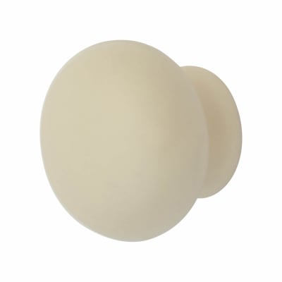 Elan Ceramic Porcelain Cabinet Knob 40mm Cream Ironmongerydirect