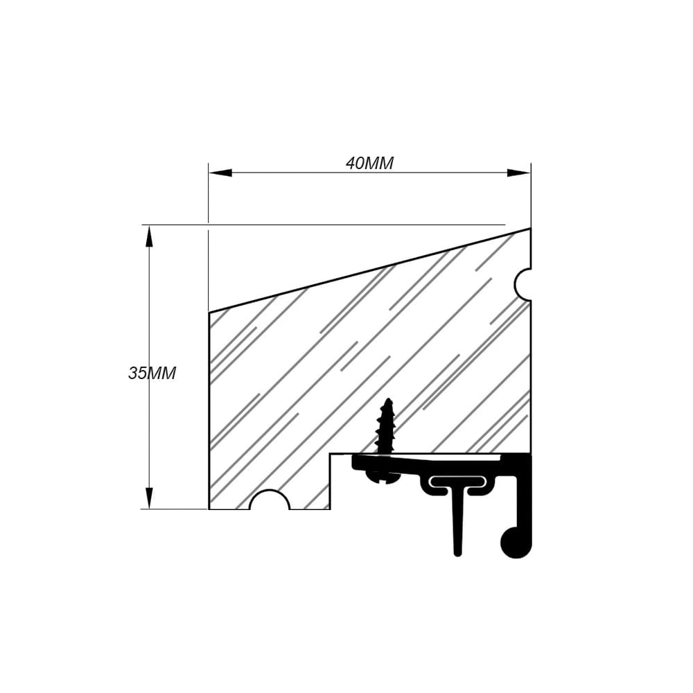 Sealmaster Cyclone Seal - 1000mm Length - WEW Weatherboard - Inward Opening Doors - Softwood