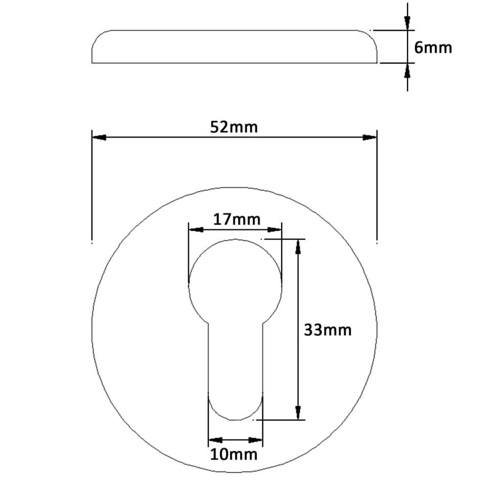 Altro Escutcheon - 52 x 52mm - Euro - Satin Stainless Steel
