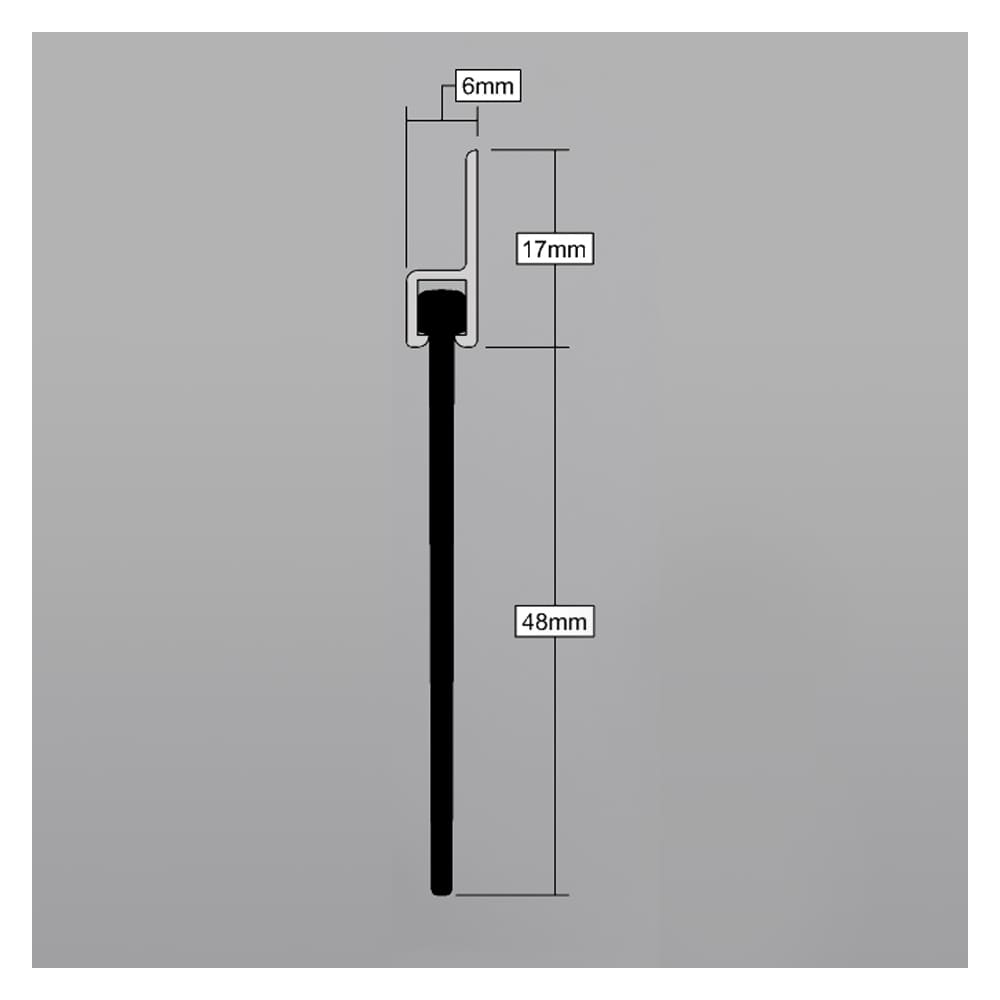 Stormguard Garage Door Seal 50mm - 914mm Length - Aluminium