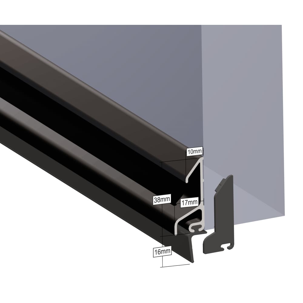 Stormguard XRD Rain Deflector with Rubber Seal - 914mm Length - Inward/Outward Opening Doors - Black