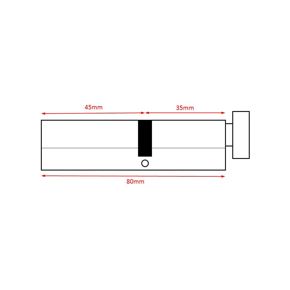 ERA 1 Star 6 Pin Kitemarked 80mm Euro Thumbturn Cylinder - 35mm Turn + 45mm - Satin Chrome