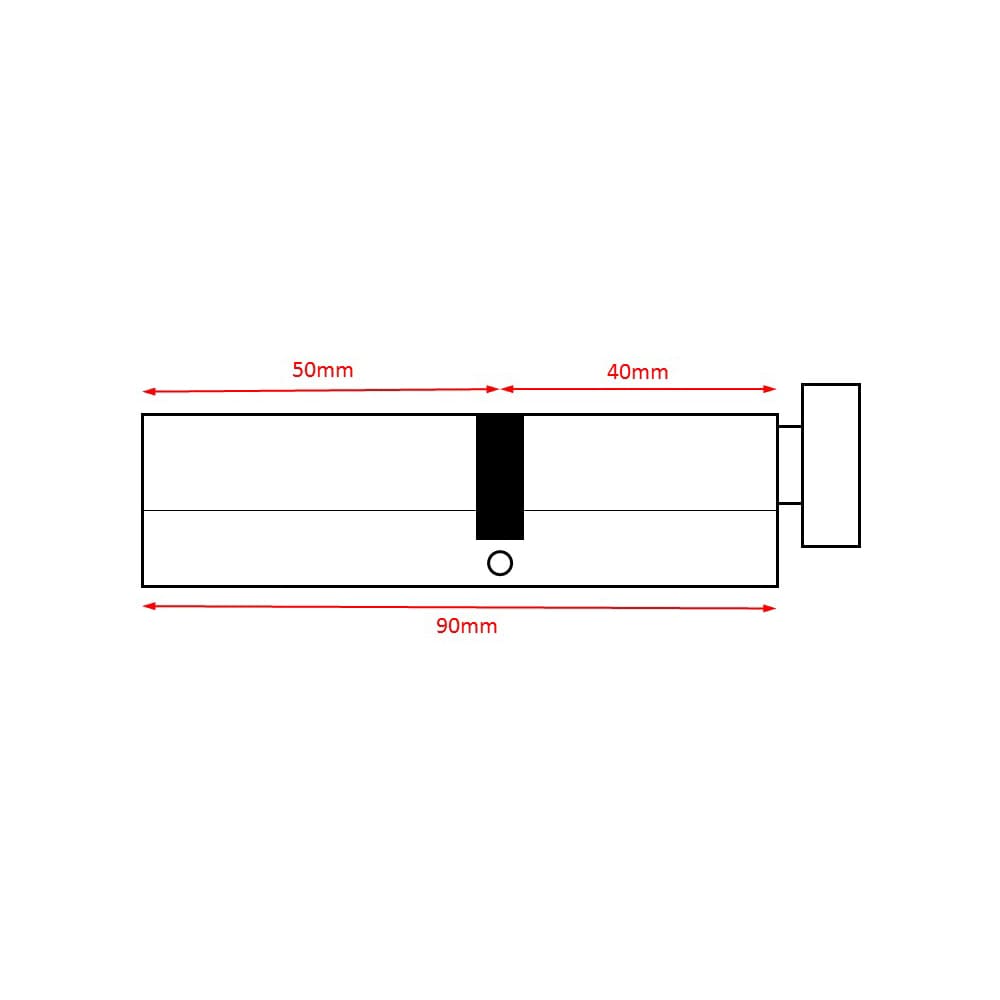 Touchpoint 5 Pin 90mm Euro Thumbturn Cylinder - 40mm Turn + 50mm - Pol Nickel - Keyed to Differ