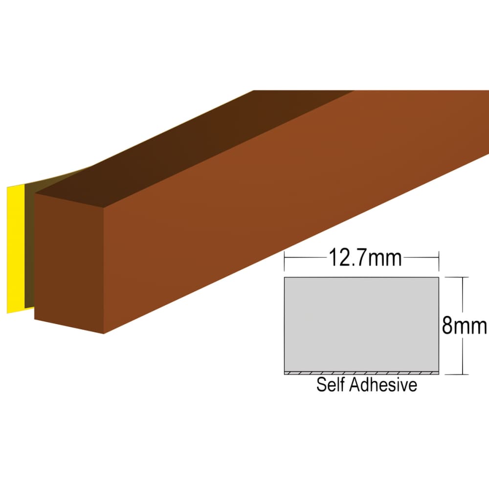 Stormguard Rubber Foam Weatherstrip - 3500mm Length - Brown
