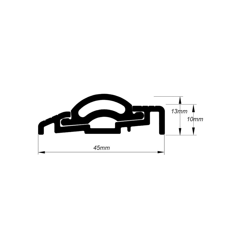 Sealmaster Cyclone Seal - 1000mm Length - TDS Threshold - Inward Opening Doors - Silver