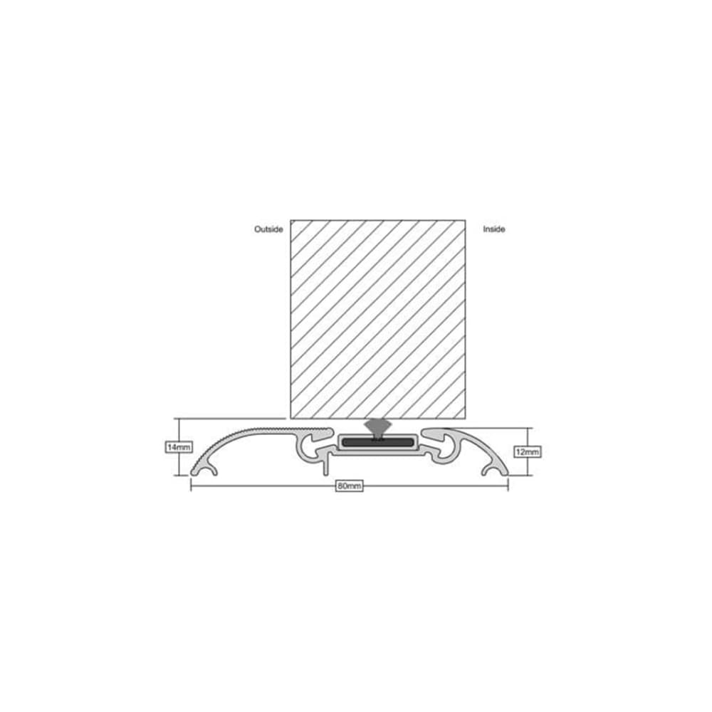 Stormguard FS60 Fire and Smoke Threshold - 914mm Length - Inward/Outward Opening Doors - Aluminium