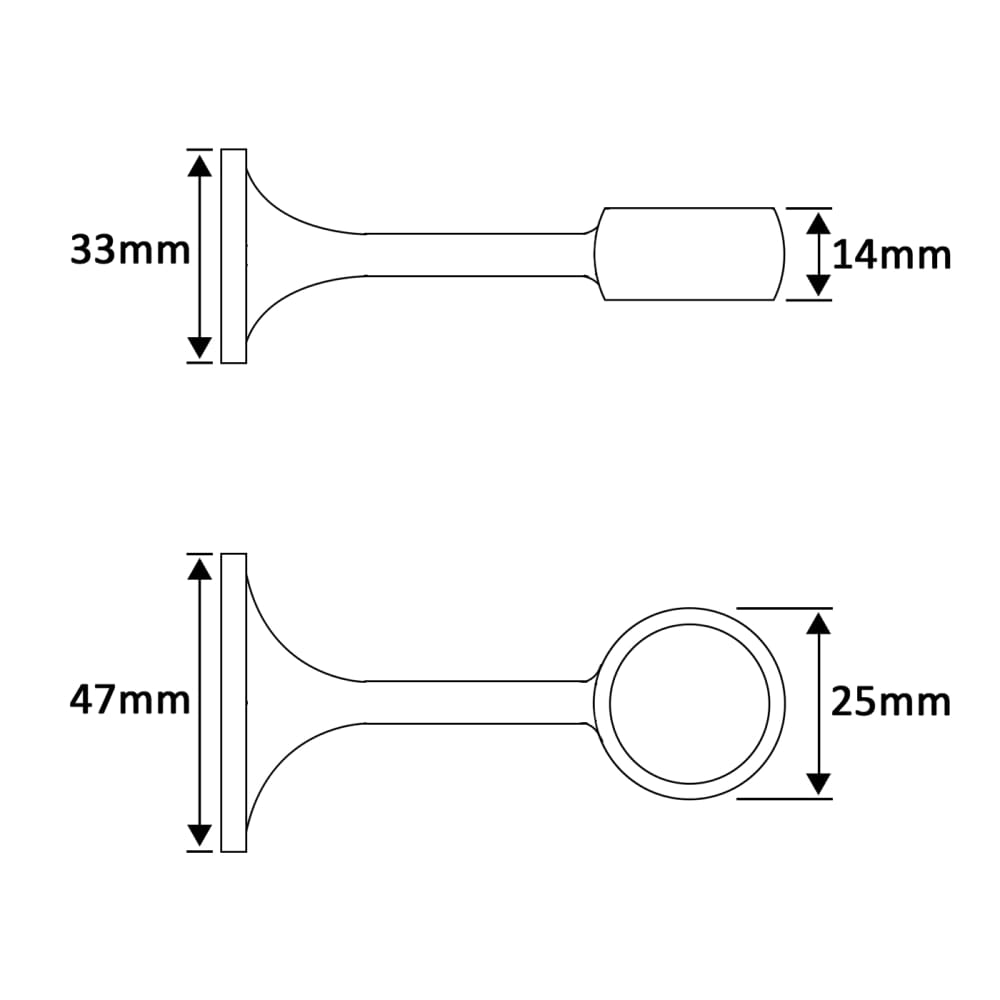 Rothley 25mm Hanging Rail Centre Bracket - Polished Chrome 