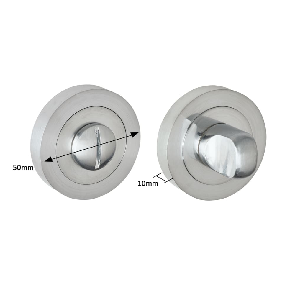 Touchpoint Bathroom Turn & Release - 50mm Diameter - Satin Chrome
