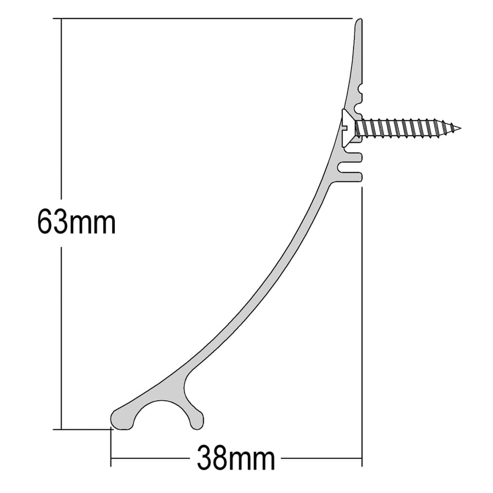 Stormguard SRD 63 Rain Deflector - 1000mm Length - Inward/Outward Opening Doors - Polished Silver