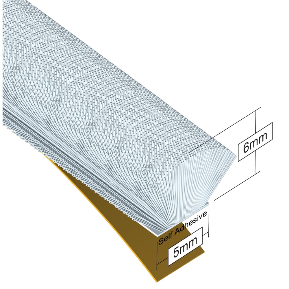 Stormguard Self-Adhesive Brush Pile Seal - 6mm Brush Pile - 5m Length - White