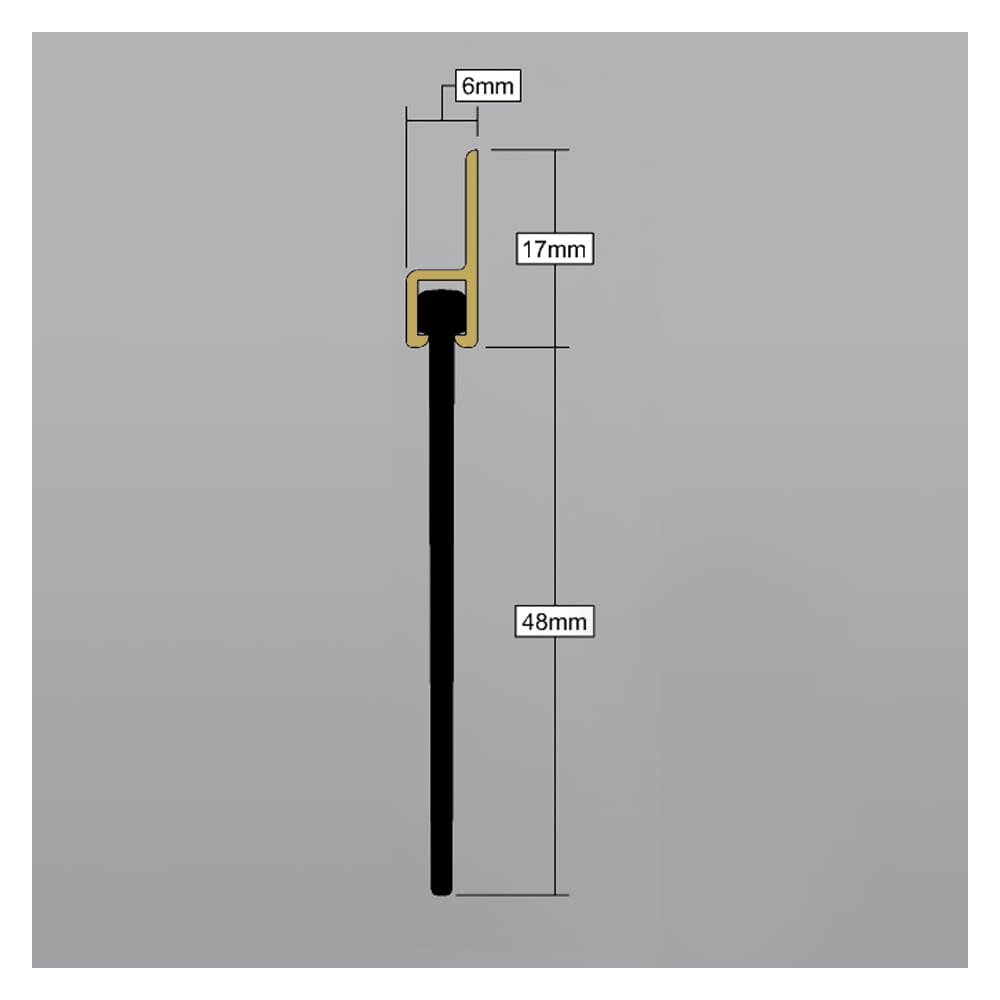 Stormguard Garage Door Seal 50mm - 2134mm Length - Gold