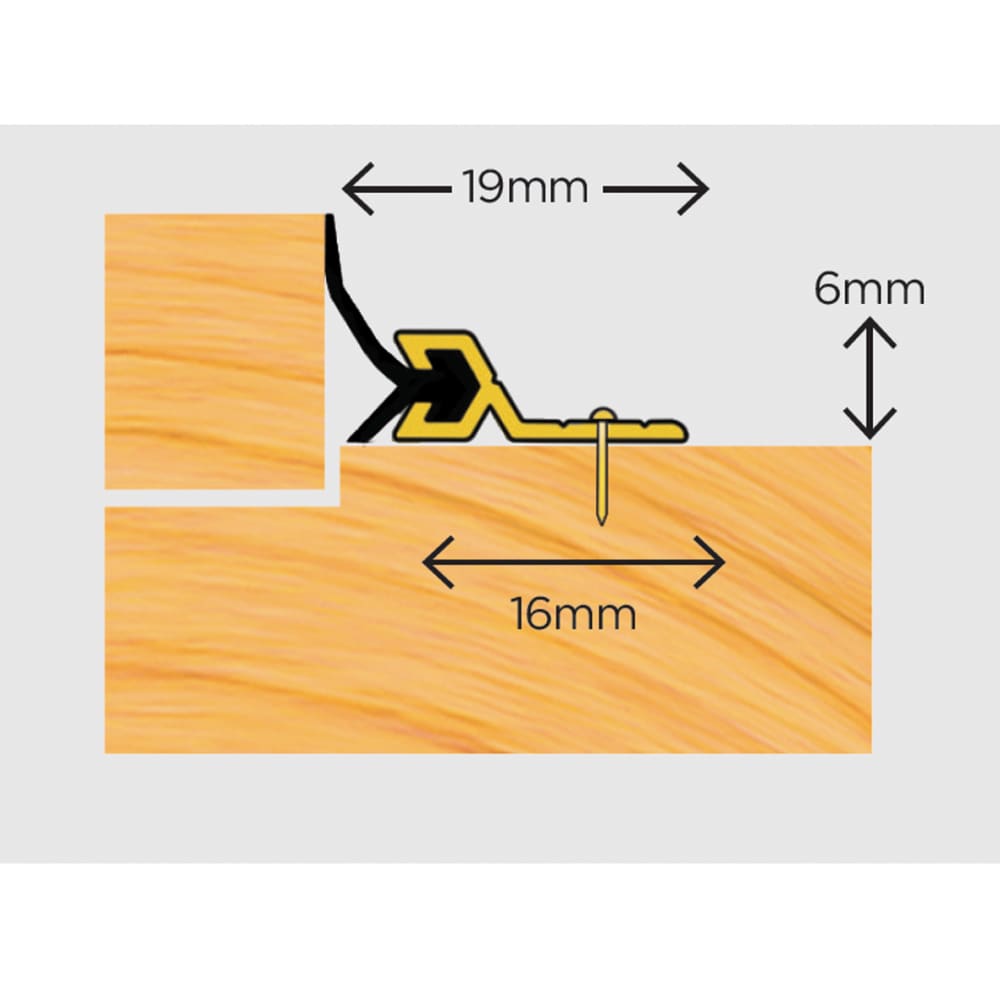 Exitex Perimeter Seal - Single Door Kit - Gold Anodised