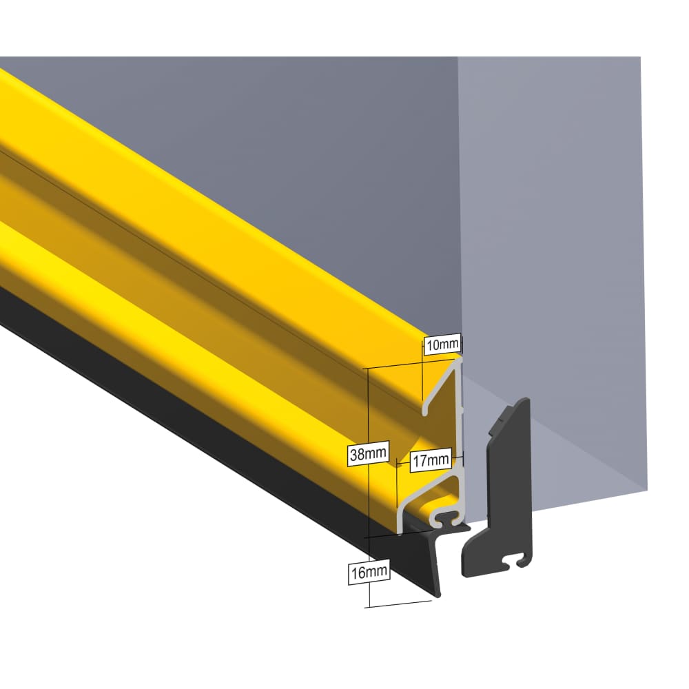 Stormguard XRD Rain Deflector with Rubber Seal - 914mm Length - Inward/Outward Opening Doors - Gold