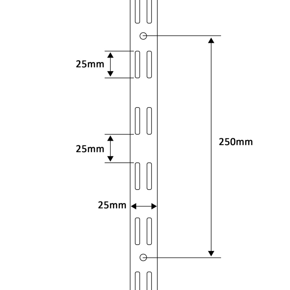 Altro Twin Slot Shelf Wall Upright - 1000mm Length - White