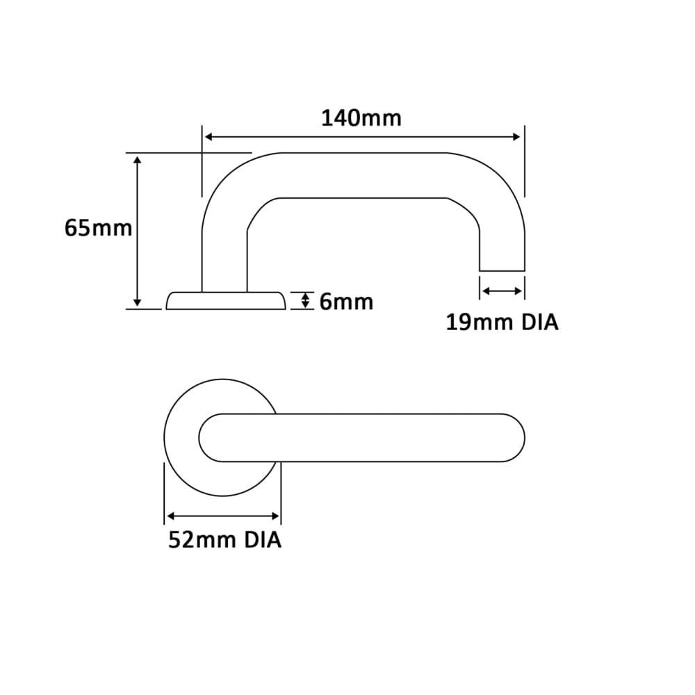 Touchpoint 19mm Return to Door Handle on Rose - Satin Stainless Steel