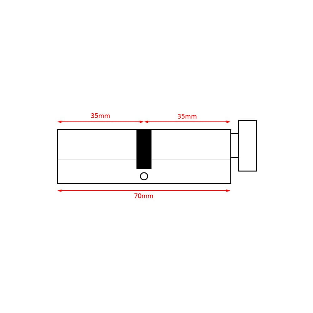 Yale 3 Star Anti-Snap Platinum 70mm Euro Thumbturn Cylinder - 35mm Turn + 35mm - Polished Nickel
