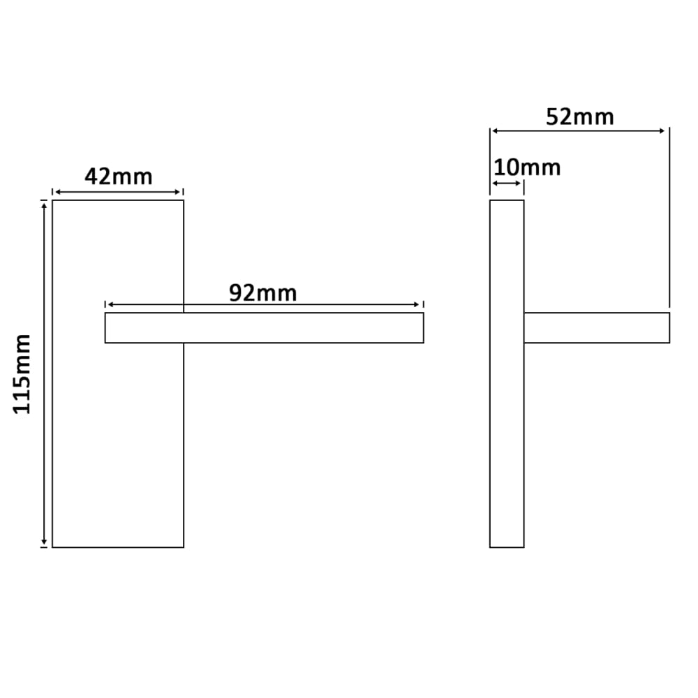 Touchpoint Mia Budget Scroll Privacy Door Handle - Short Plate - 114 x 42mm - Satin Chrome