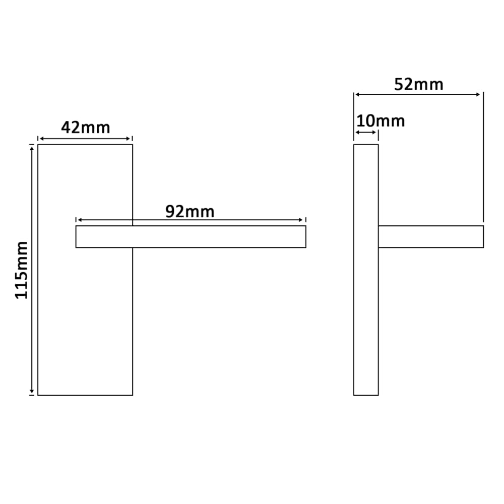 Touchpoint Mia Budget Scroll Privacy Door Handle - Short Plate - 114 x 42mm - Polished Chrome
