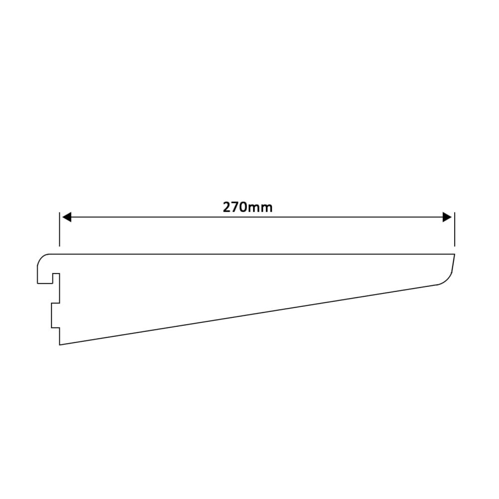 elfa Twin Slot Shelving System - Shelf Bracket for Solid Shelving - 270mm Length - White