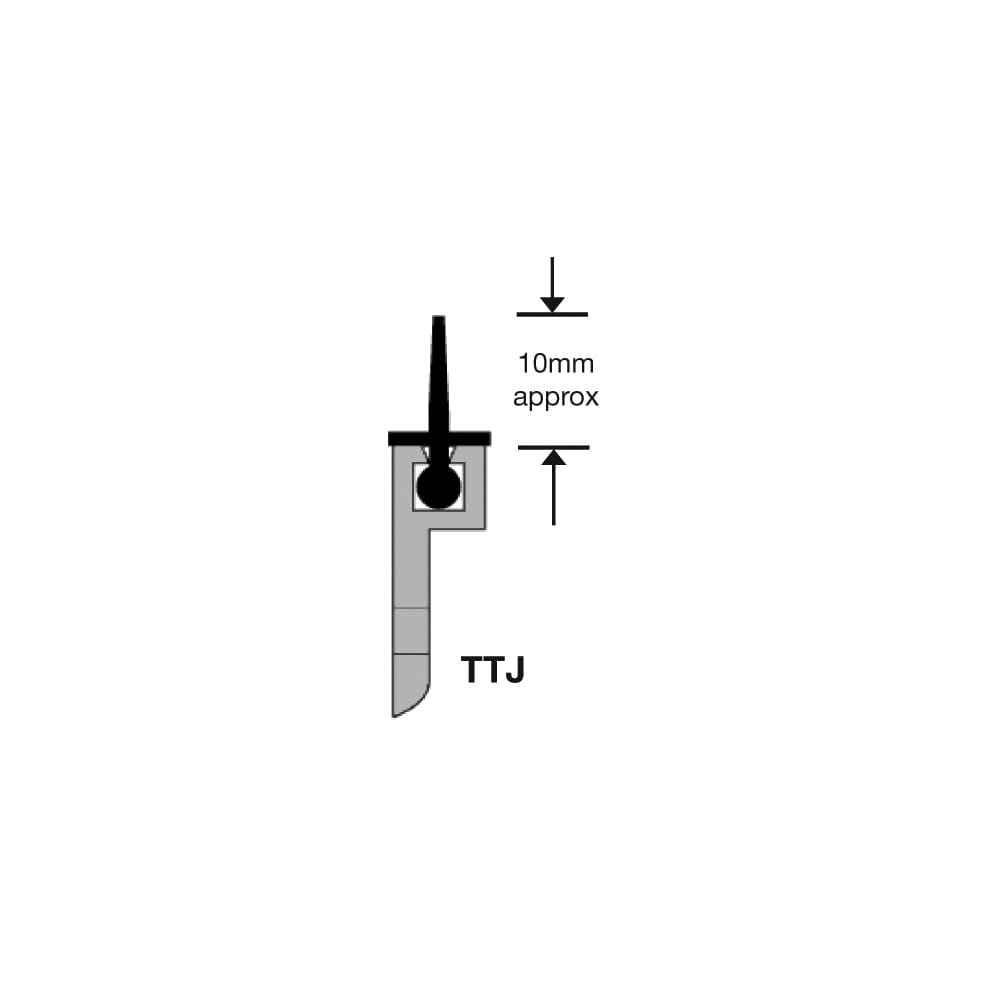 Sealmaster TTJ Stop Seal - 2100mm Length - Satin Anodised Aluminium