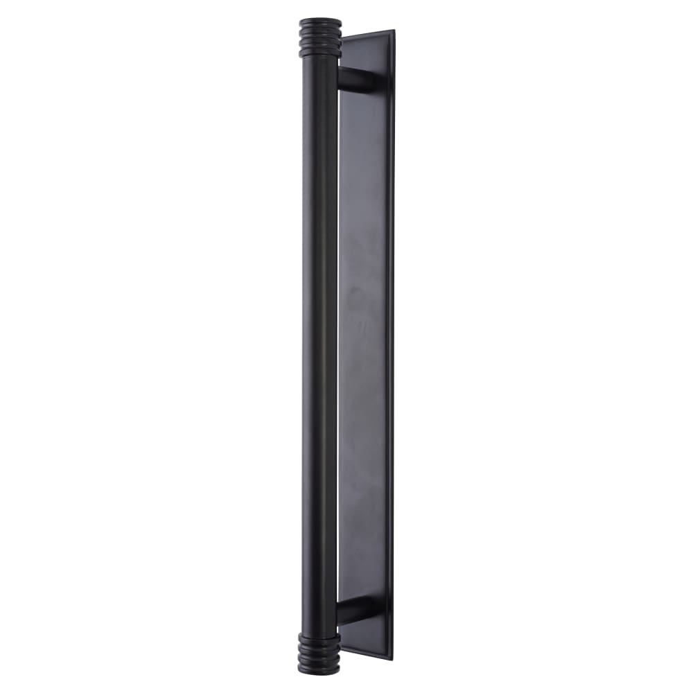 Frelan Hoxton Sturt Cabinet Handle on Rushton Backplate - 224mm Centres - Matt Black