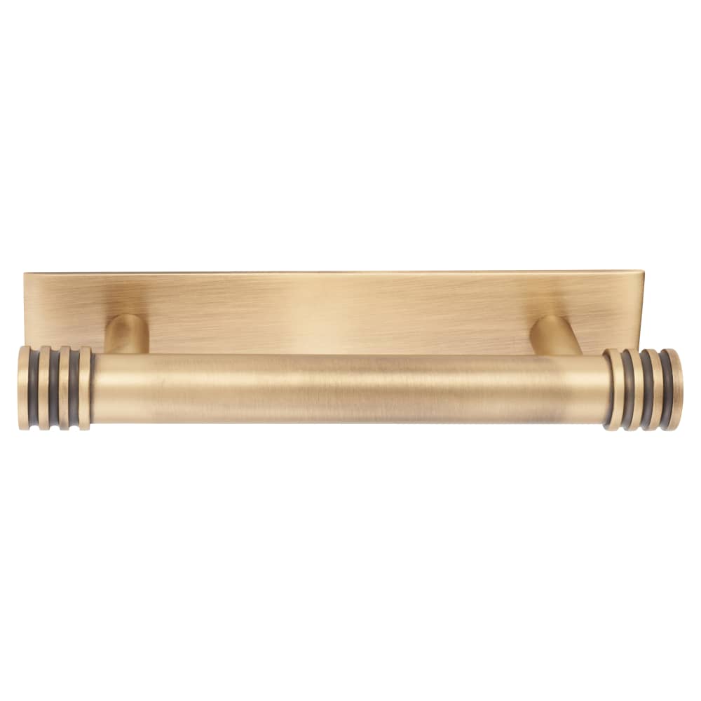  Frelan Hoxton Sturt Cabinet Handle on Fanshaw Backplate - 96mm Centres - Antique Brass
