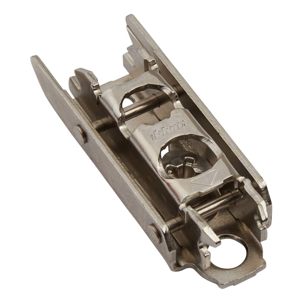 Blum CLIP Straight Cabinet Mounting Plate - Screw On - 3mm Spacing - Nickel Plated - Pair