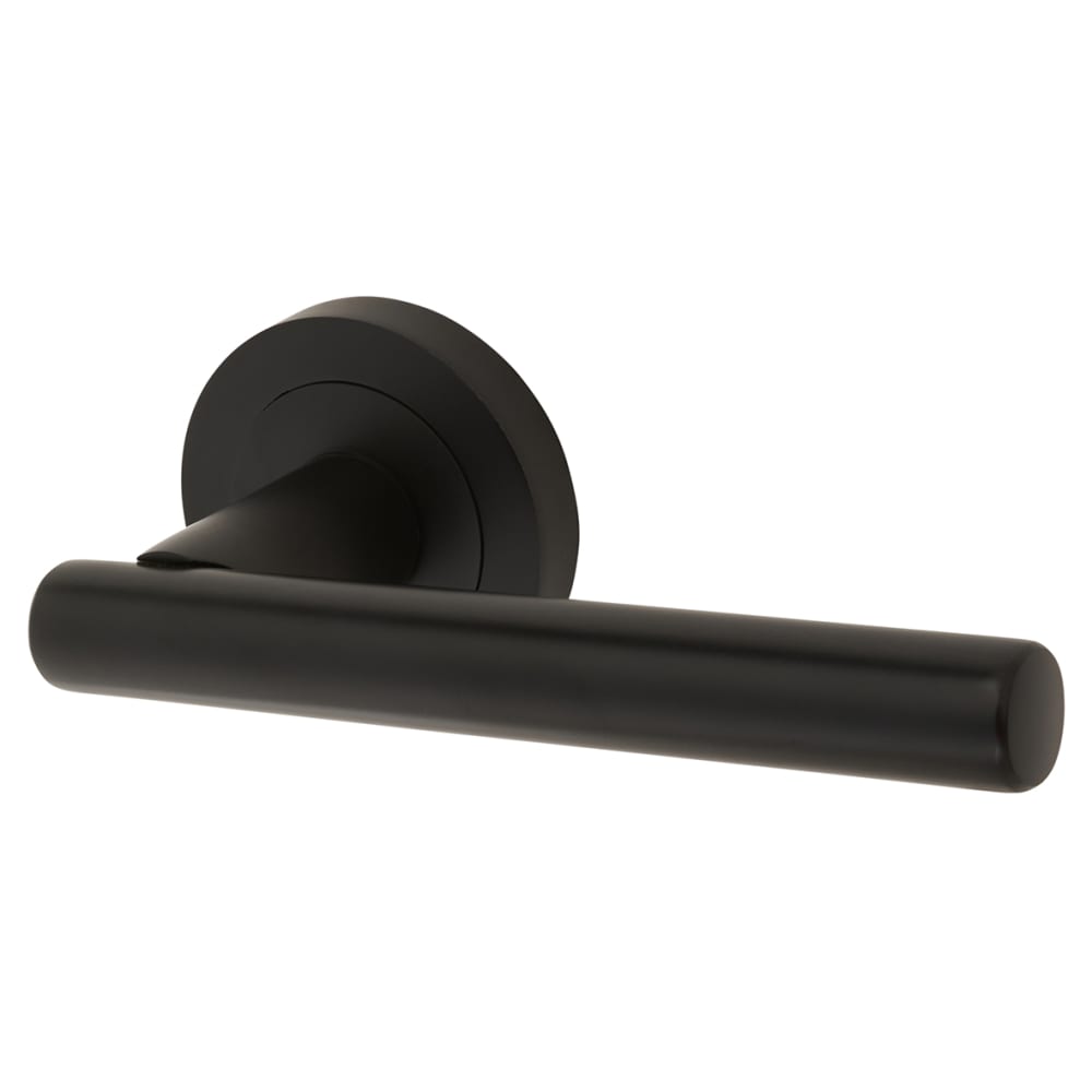Altro Ella Door Handle on Rose - Matt Black