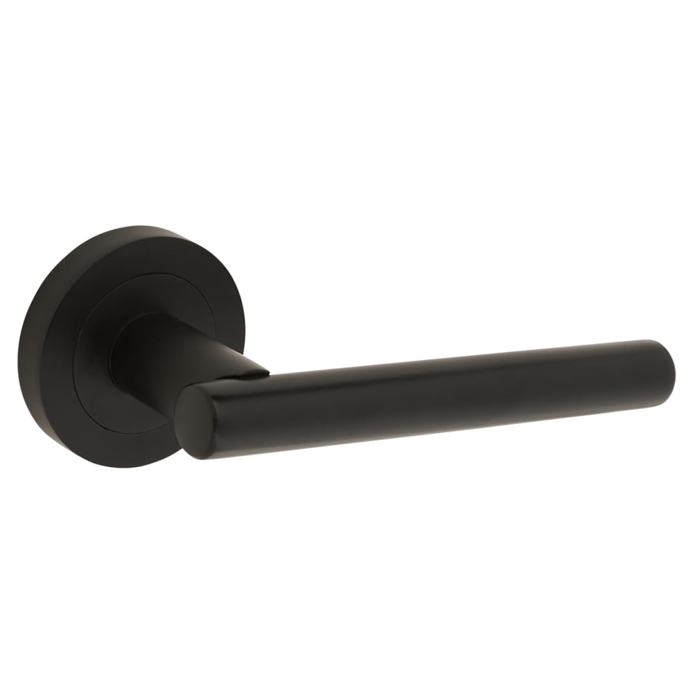 Altro Ella Door Handle on Rose - Matt Black