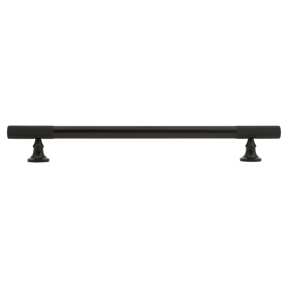 Altro York 12mm Partially Knurled T-Bar Cabinet Pull Handle - 192mm Centres - Matt Black