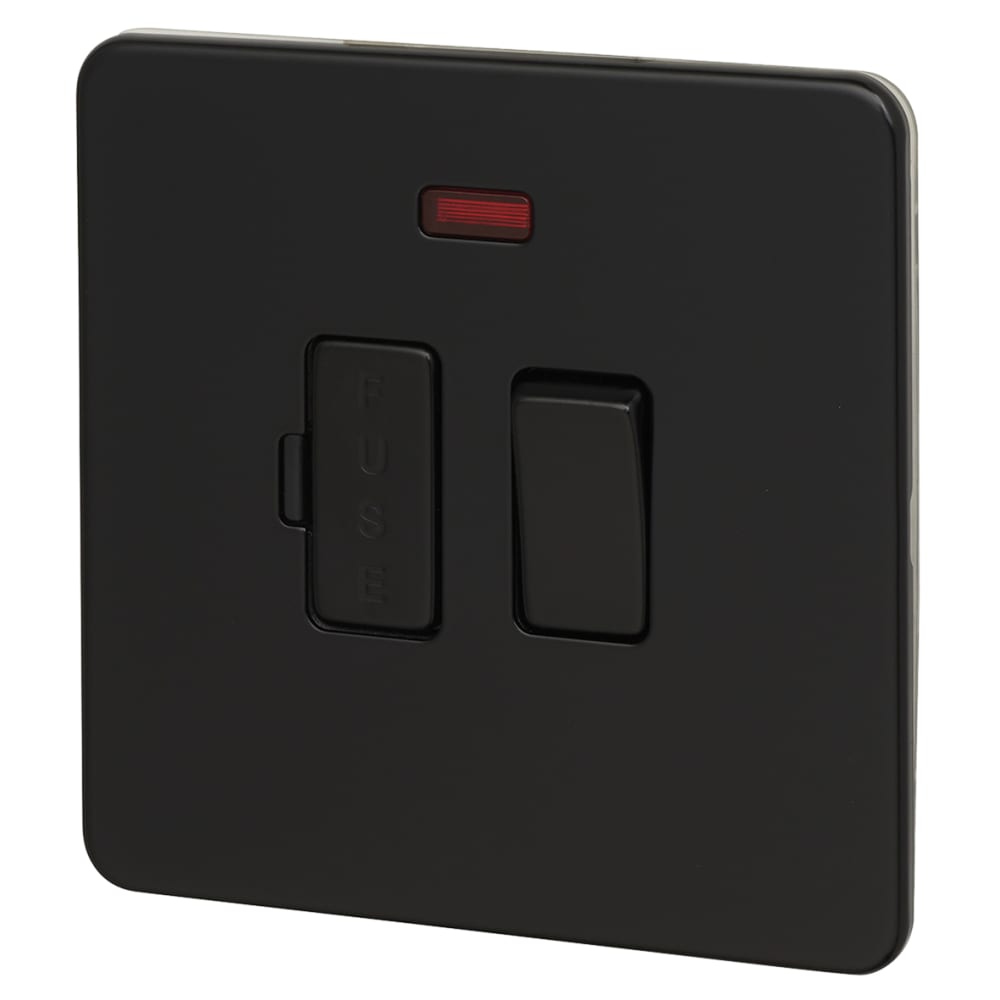 Despatch Spur Knightsbridge 13A 1 Gang Screwless Flat Plate Switched Fused Spur with ...