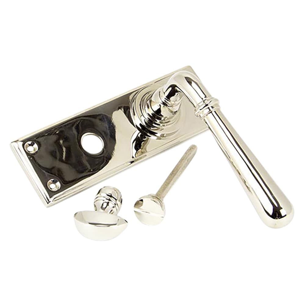 From The Anvil Newbury Bathroom Door Handle - 152 x 50mm - Polished Nickel