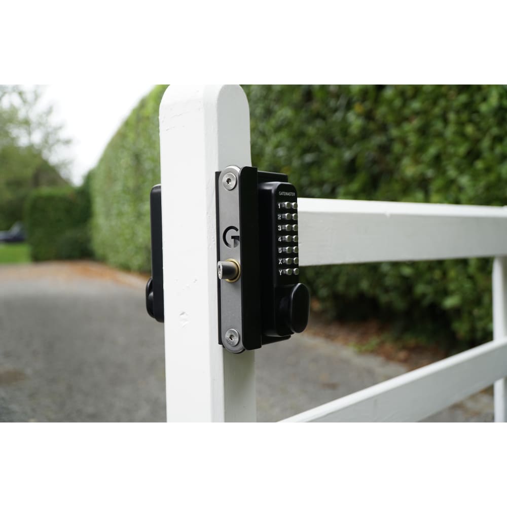 Gatemaster Surface Fixed Marine Grade Two Side Push Button Gate Code Lock - Right Hand - Black