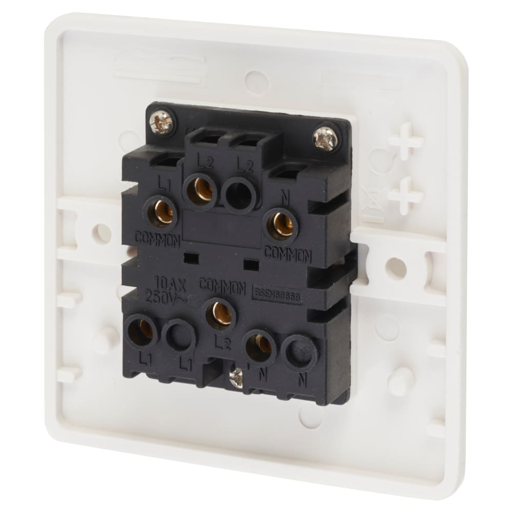 Touchpoint 10A 1 Gang Triple Pole Fan Isolator Switch - White