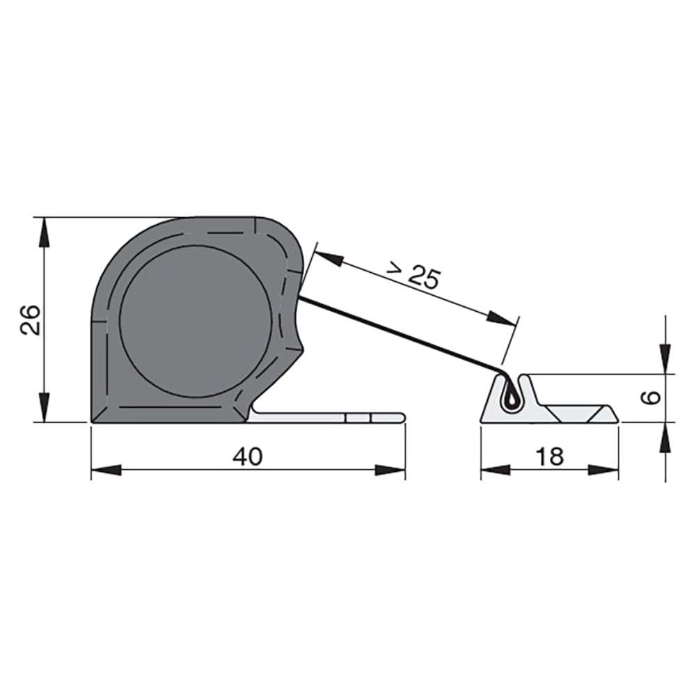 Strand FP800 Waterproof Roller Finger Guard With Anthracite Grey Fabric - 1925mm - Satin Aluminium 