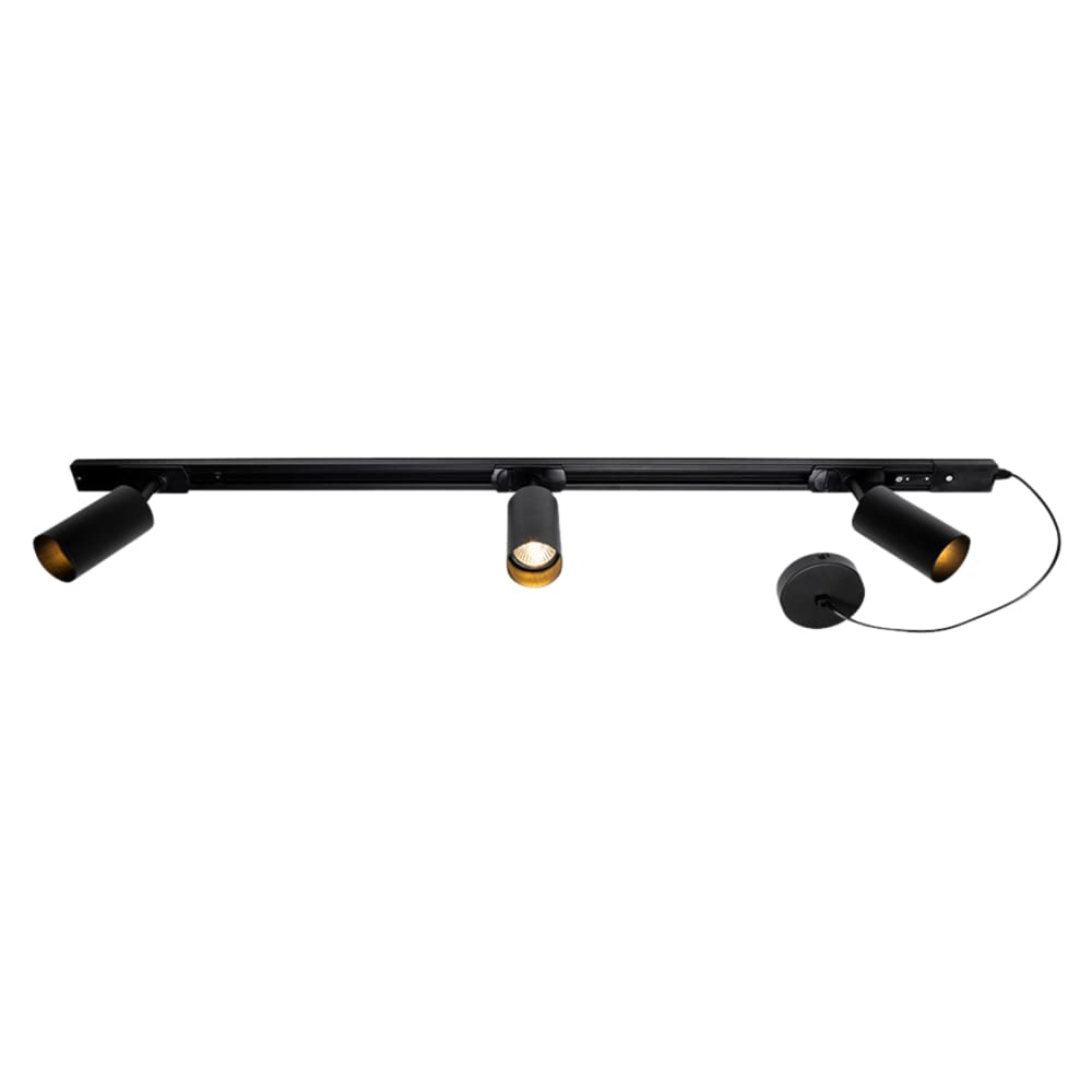Forum Inlight Cayo GU10 3 Head Track Spotlight Kit - Black