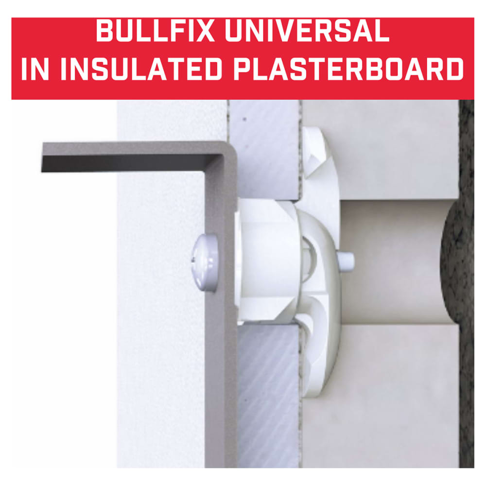 Bullfix Heavy Duty Plasterboard Fixing Kit for Shelves - 5 x 20mm - Pack of 4