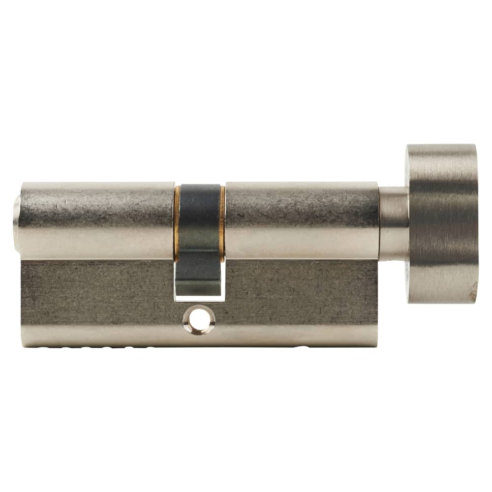 Union 6 Pin 70mm Euro Thumbturn Cylinder - 35 Turn + 35mm - Satin Nickel - Keyed to Differ