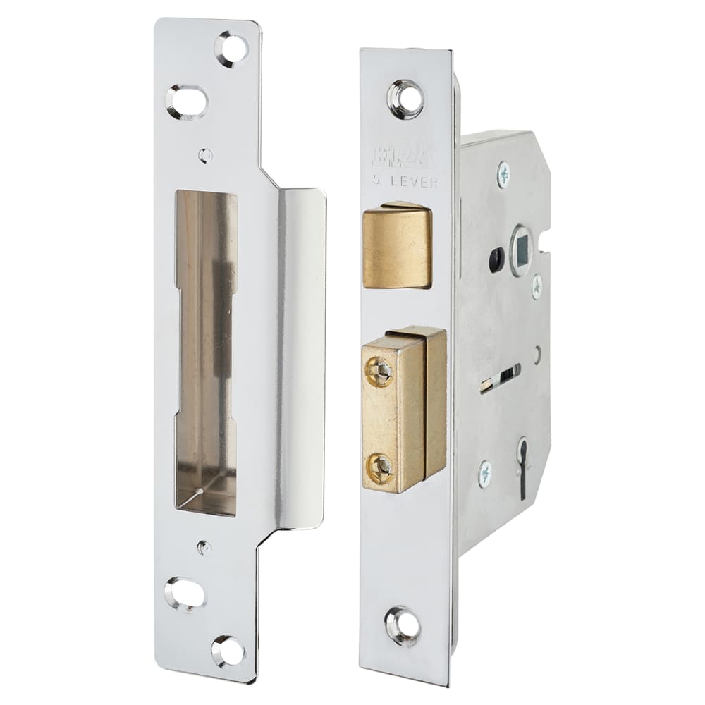 ERA Viscount 5 Lever Sashlock - 76mm Case - 56mm Backset - Polished Chrome